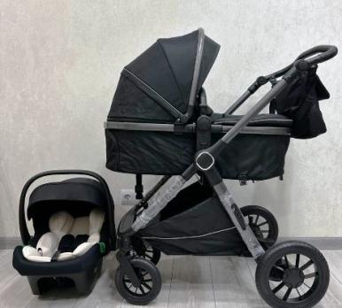 Коляска-трансф.3в1 Luxmom A4 Черный  New,с перек. ручкой  