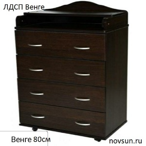 Комод ЛДСП Венге 80см.4ящ. пеленальный     