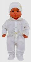 Комбинезон 0115д  р.56 Молочный девочка+шапка  интерлок   2_1