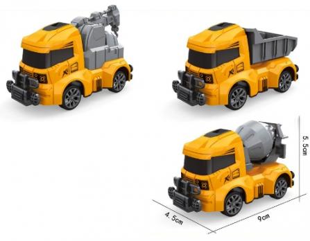 Игрушка YM-F43 Машинка "Строитель" 9см  Желтая    12