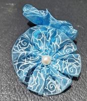 Бантики 77б голубой  д/волос (2шт) капрон на резинке_1