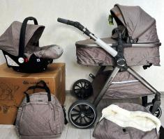 -Акция 19000руб. Коляска - трансформер 3в1 Luxmom A8 (Св.корич.) New,